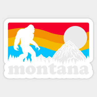 Montana Bigfoot, Sasqautch Montana Mountains, Hiking Retro Yeti Yowi Cryptidcore Sticker